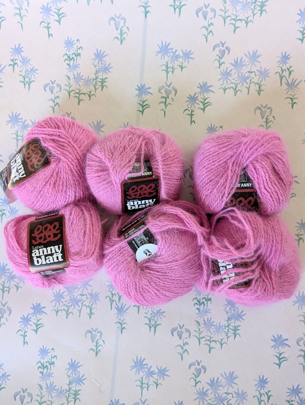 Group Anny Blatt Angor'Anny Yarn NEW Pink Angora Rabbit Wool Knitting Crocheting